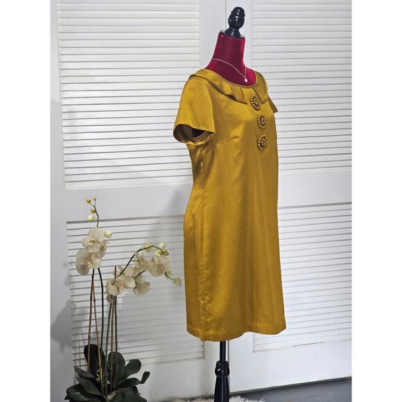 Boden Limited Edition Womens Silk Dress Peter Pan Collar Beaded Flowers Sz 10 86 - Picture 4 of 12